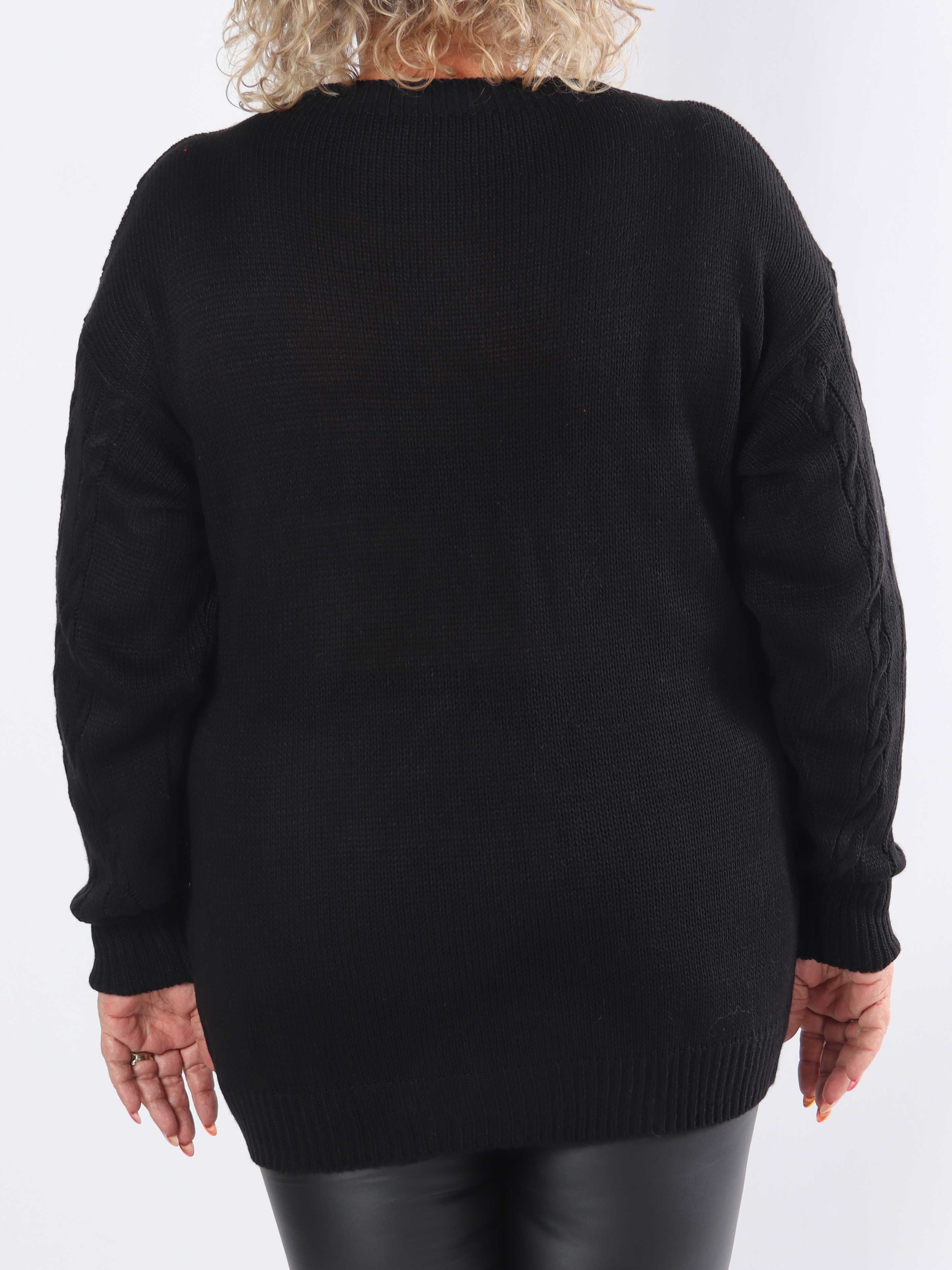 Annisa - Plus size striktrøje med kabelstrik